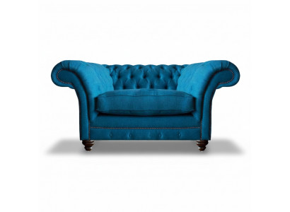 Luxury Blue Armchair Living Room Seat Furniture Chesterfield Upholstered Furniture Textile New