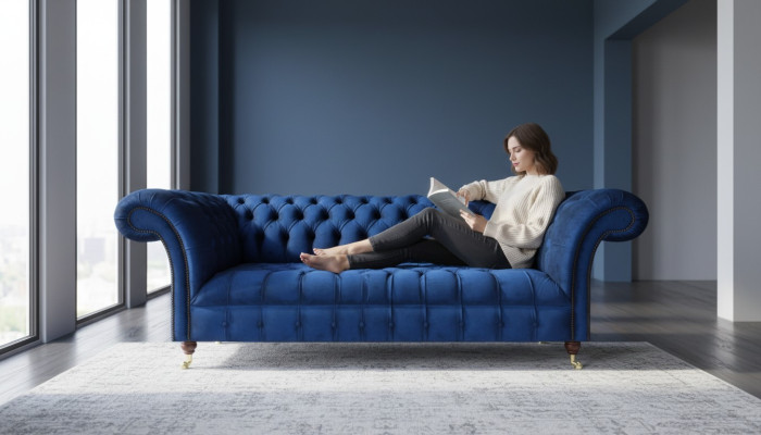 New Modern Two-Seater Sofa Couch Living Room Chesterfield Upholstered Furniture