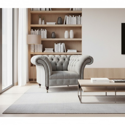 Living room armchair Chesterfield modern design furniture upholstery seating facility