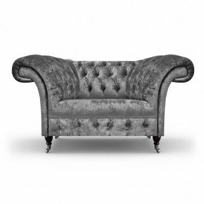 New grey armchair luxury textile upholstered furniture modern chesterfield seat living room