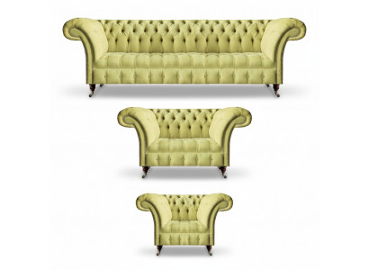 Living Room Sofa Set 3-Piece Luxury Seating Furniture Chesterfield Sofa Suite New