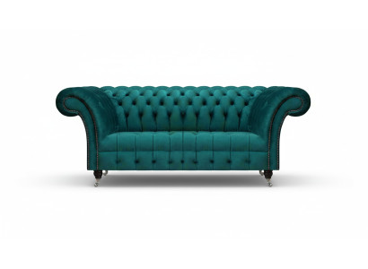Design furniture green sofa couch three-seater furnishing Chesterfield upholstered sofa