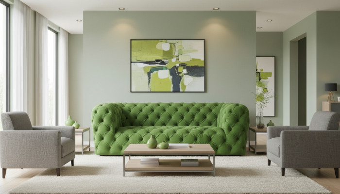 Modern luxury sofa couch three-seater Chesterfield upholstered sofa