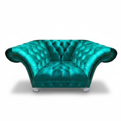 Living room textile armchair new seat Chesterfield seating designer upholstered furniture