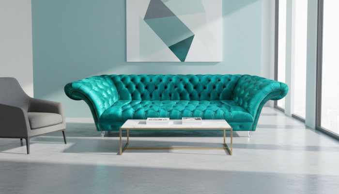 Chesterfield Luxury Modern Three-Seater Sofa Couch Designer Living Room New