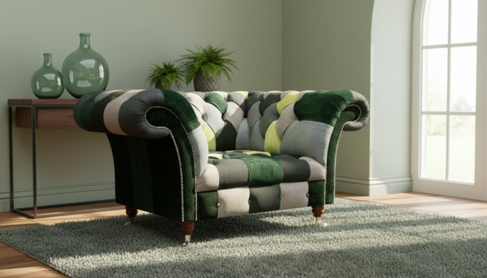 Textile fabric armchair modern furnishing seating upholstered armchair Chesterfield