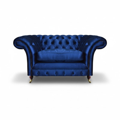 Blue Armchair Modern Chesterfield Seating Luxury Living Room Furniture