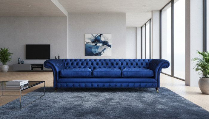 Chesterfield sofa three-seater couch modern seating furniture upholstery fabric