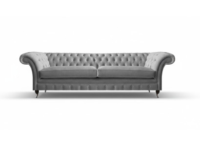Luxury Sofa Couch Two-Seater Living Room Chesterfield Designer Upholstery Gray