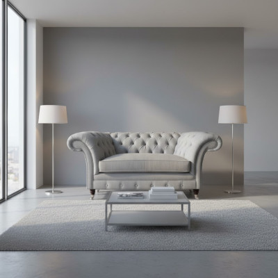 Living room Chesterfield armchair designer seating luxury furnishings