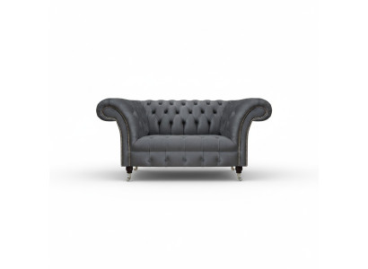 Living Room Gray Chesterfield 2-Seater Designer Upholstered Furniture Loveseat