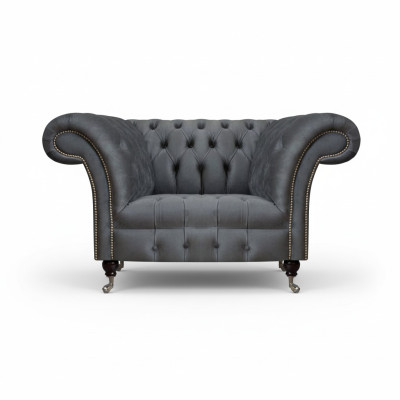 Chesterfield Modern Gray Armchair Designer Living Room Noble Recliner Chair