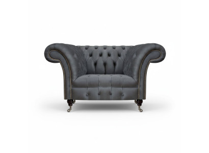 Chesterfield Modern Gray Armchair Designer Living Room Noble Recliner Chair