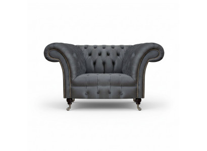 Chesterfield Modern Gray Armchair Designer Living Room Noble Recliner Chair
