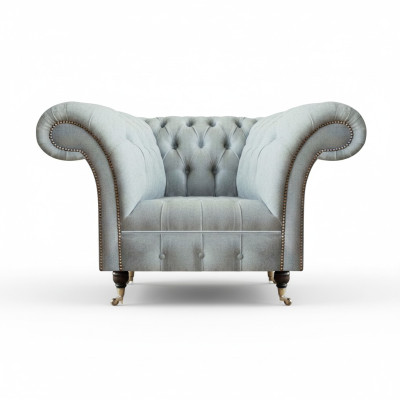 Chesterfield light gray armchair modern living room upholstered furniture