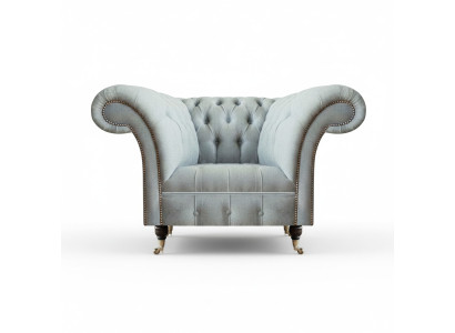 Chesterfield light gray armchair modern living room upholstered furniture