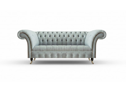 Light gray Chesterfield upholstered furniture living room 3-seater couch elegant furniture