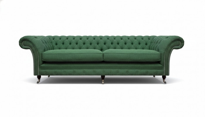 Chesterfield Green Two-Seater Living Room Luxurious Two-Seater Furniture