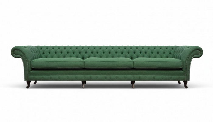 Chesterfield Dark Green Sofa Modern Upholstered 3-Seater Luxury Furniture