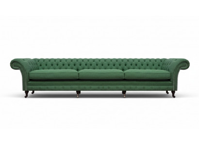 Chesterfield Dark Green Sofa Modern Upholstered 3-Seater Luxury Furniture