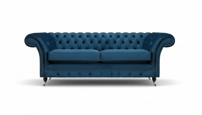 Blue living room Chesterfield seating furniture luxury couches designer 2-seater