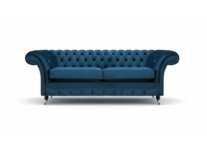 Blue living room Chesterfield seating furniture luxury couches designer 2-seater
