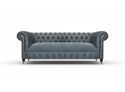 Gray Chesterfield Living Room Sofa Modern Three-Seater Seating Furniture Couch