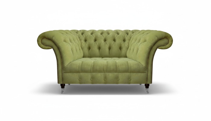 Living Room Green Chesterfield Two-Seater Upholstered Sofas Designer Furniture