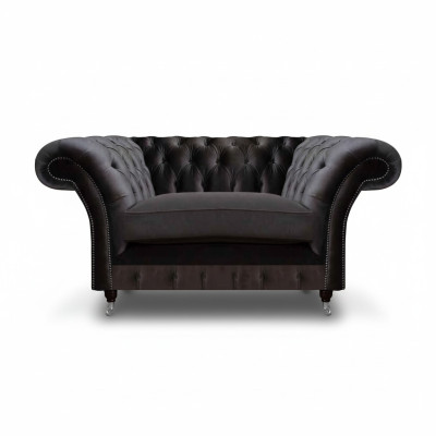 Chesterfield Black Upholstered Armchair Luxury Seating Modern 1-Seater