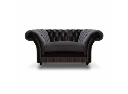 Chesterfield Black Upholstered Armchair Luxury Seating Modern 1-Seater