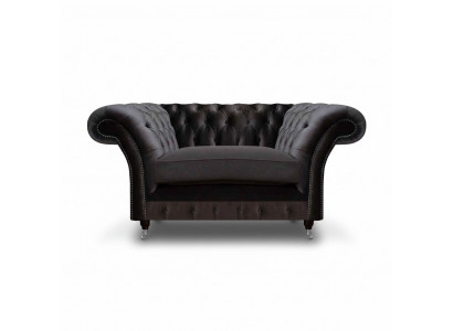 Chesterfield Black Upholstered Armchair Luxury Seating Modern 1-Seater