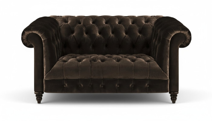 Chesterfield Exclusive Brown Couch Modern Two-Seater Upholstered Furniture