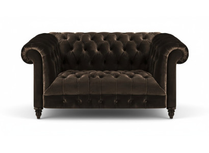 Chesterfield Exclusive Brown Couch Modern Two-Seater Upholstered Furniture