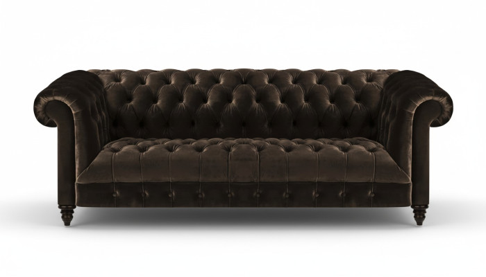 Modern Brown Chesterfield Sofa Designer Fabric Sofas Elegant Upholstered Furniture