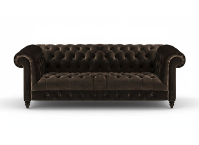 Modern Brown Chesterfield Sofa Designer Fabric Sofas Elegant Upholstered Furniture