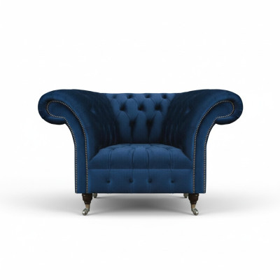 Blue Chesterfield single-seater living room armchair upholstery modern furniture
