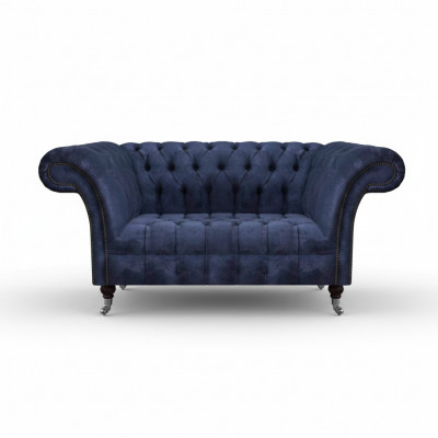Chesterfield blue upholstered sofa living room 2-seater luxury noble seating furniture