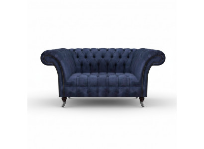 Chesterfield blue upholstered sofa living room 2-seater luxury noble seating furniture