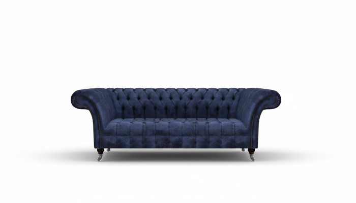 Dark blue Chesterfield sofa seating furniture upholstered couches textile furniture