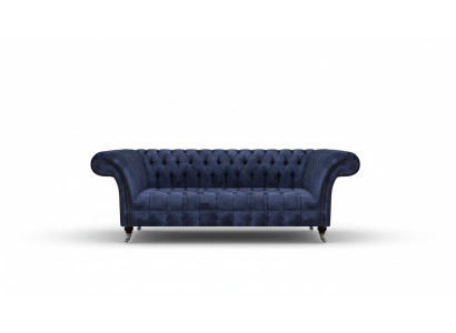 Dark blue Chesterfield sofa seating furniture upholstered couches textile furniture