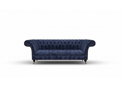 Dark blue Chesterfield sofa seating furniture upholstered couches textile furniture