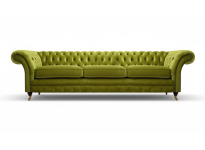 Chesterfield olive green upholstered sofa bed function couch living room furniture