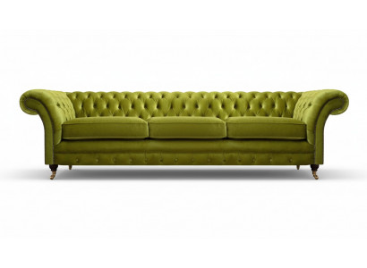 Chesterfield olive green upholstered sofa bed function couch living room furniture