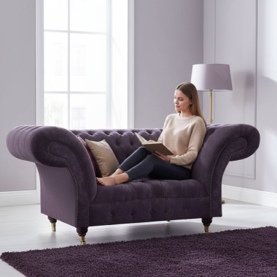 Lila Chesterfield Two-Seater Modern Living Room Upholstered Couch Elegant Sofa
