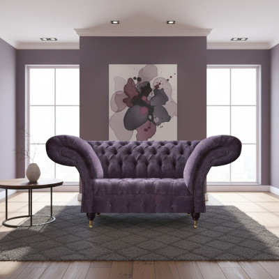 Lila Chesterfield Two-Seater Modern Living Room Upholstered Couch Elegant Sofa