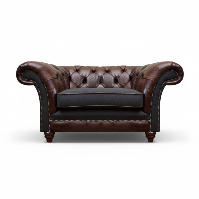 Chesterfield brown-gray armchair living room single-seater modern noble furniture