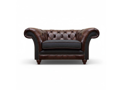 Chesterfield brown-gray armchair living room single-seater modern noble furniture