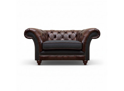 Chesterfield brown-gray armchair living room single-seater modern noble furniture