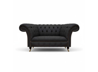 Luxury Chesterfield Sofas Designer Black Two-Seater Living Room Furniture