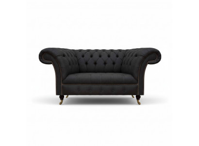 Luxury Chesterfield Sofas Designer Black Two-Seater Living Room Furniture